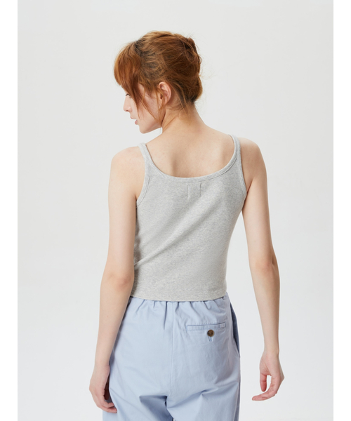 GAP（ギャップ）の「リブ クロップド スパゲッティ タンクトップ