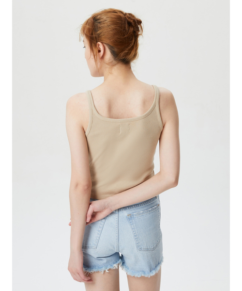 GAP(ギャップ)の「リブ クロップド スパゲッティ タンクトップ(タンクトップ・レディース・ホワイト/ブラック/ベージュ/ブルー/グリーン/その他・S/M/L/XL/XS/XXS)」の10枚目の写真