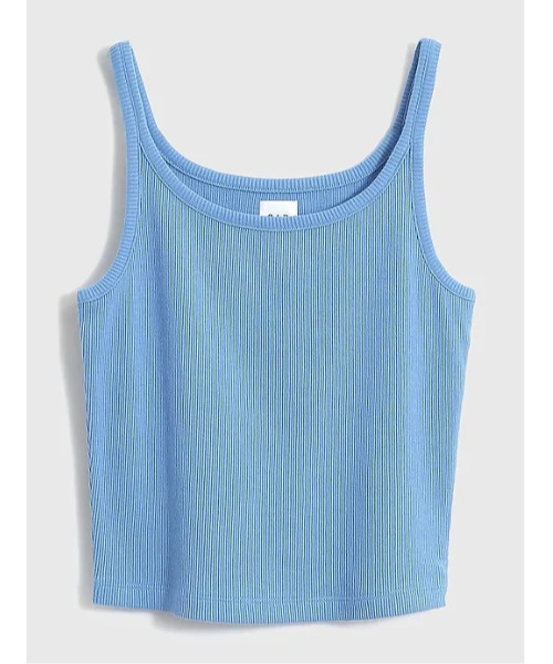 GAP(ギャップ)の「リブ クロップド スパゲッティ タンクトップ(タンクトップ・レディース・ホワイト/ブラック/ベージュ/ブルー/グリーン/その他・S/M/L/XL/XS/XXS)」の5枚目の写真
