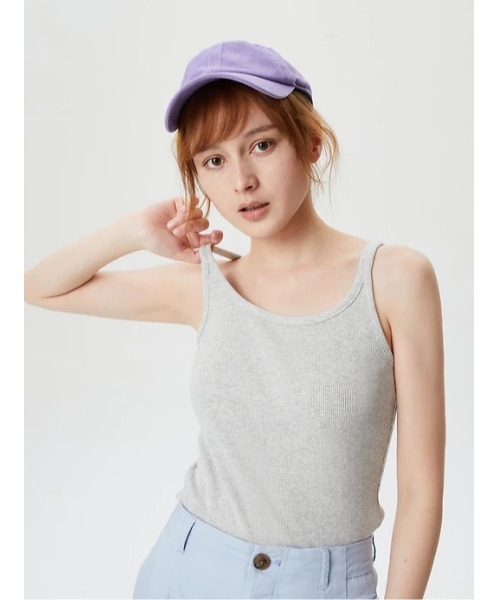 GAP(ギャップ)の「リブ クロップド スパゲッティ タンクトップ(タンクトップ・レディース・ホワイト/ブラック/ベージュ/ブルー/グリーン/その他・S/M/L/XL/XS/XXS)」の6枚目の写真