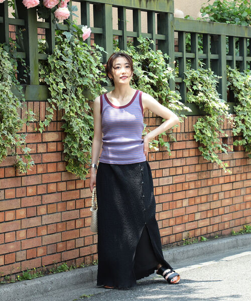 Ray BEAMS(レイビームス)の「Ray BEAMS / マルチボーダー タンクトップ(タンクトップ・レディース・ライトブルー/ダークブラウン/イエロー・ONE SIZE)」の10枚目の写真