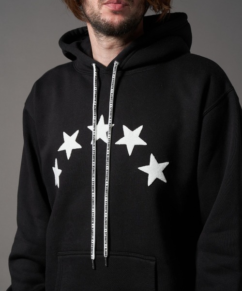 STUD MUFFIN/スタッドマフィン/10oz裏毛起毛 5スターサガラ/STDフォームプリント/ ベアパッチ プルパーカー