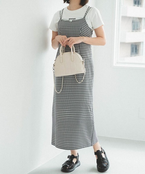 FREE'S MART（フリーズマート）の「◇ボストンチェーンショルダーバッグ（ハンドバッグ・レディース・ホワイト/シャーベット/ブラック・ﾌﾘ-）」の5枚目の写真