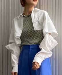 Ameri | 2WAY HEM DEFORMATION SHORT SHIRT(シャツ/ブラウス)