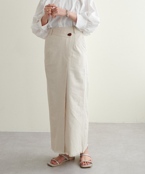 natural couture（ナチュラルクチュール）の「【WEB限定サイズあり】【大人ナチュ】大人のアシメスリットスカート（スカート・レディース・ブラック/ベージュ/レッド・MEDIUM/LARGE）」の15枚目の写真