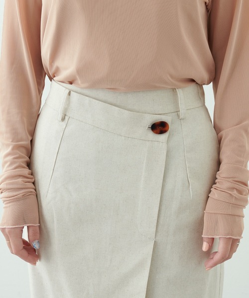 natural couture（ナチュラルクチュール）の「【WEB限定サイズあり】【大人ナチュ】大人のアシメスリットスカート（スカート・レディース・ブラック/ベージュ/レッド・MEDIUM/LARGE）」の6枚目の写真