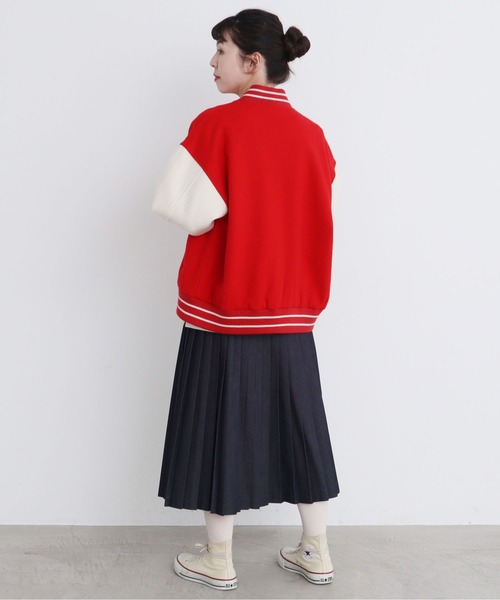 CHILD WOMAN（チャイルドウーマン）の「バージンウールメルトン スタジャン（ブルゾン・レディース・レッド/ネイビー・FREE）」の21枚目の写真