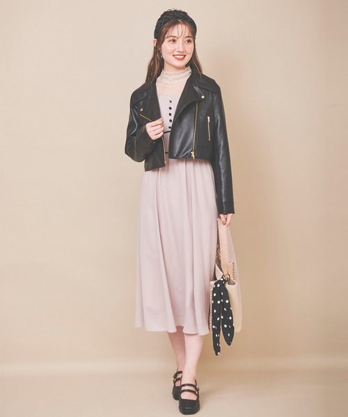 31 Sons de mode（トランテアン　ソン　ドゥ　モード）の「合皮ライダースジャケット（ライダースジャケット・レディース・クリーム/ブラック・36/FREE）」の20枚目の写真