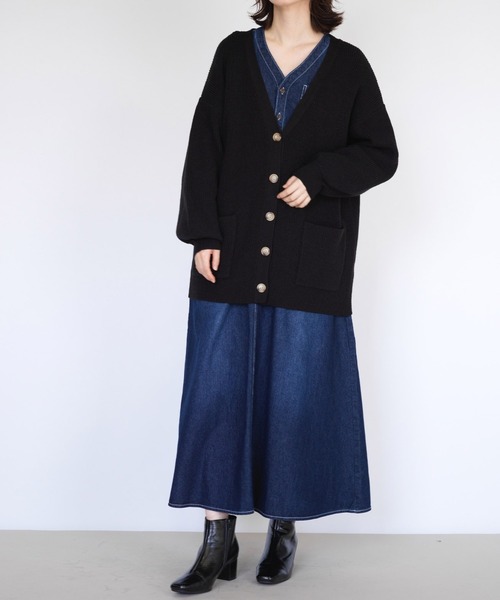 RANAN（ラナン）の「［アンチピリング］Vネックリブニットカーディガン（カーディガン/ボレロ・レディース・ライトグレー/ブラック/アイボリー/オレンジ系その他・LL/M/L）」の21枚目の写真