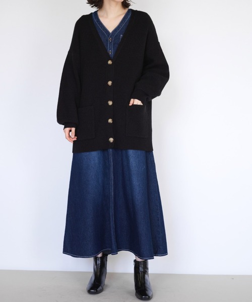 RANAN（ラナン）の「［アンチピリング］Vネックリブニットカーディガン（カーディガン/ボレロ・レディース・ライトグレー/ブラック/アイボリー/オレンジ系その他・LL/M/L）」の20枚目の写真