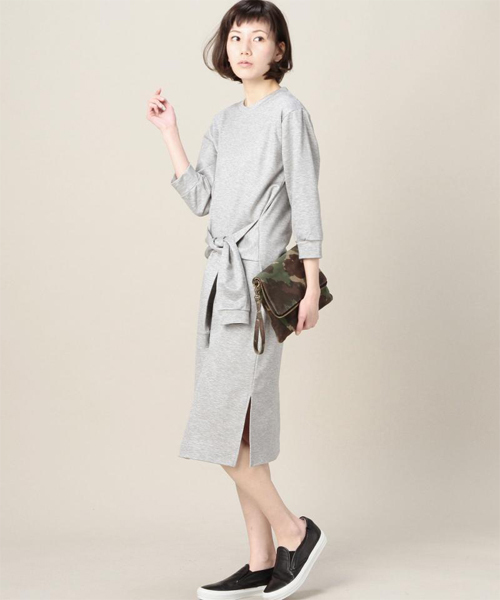 ROSE BUD（ローズバッド）の「LCTO-15116 WAIST TIE LONGDRESS（ワンピース・レディース・ミックスグレー/ネイビー・ONE SIZE）」の11枚目の写真