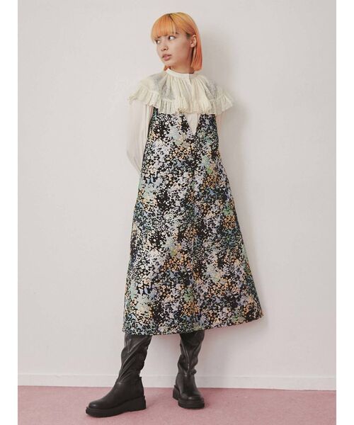 merry jenny（メリージェニー）の「bloomサーキュラージャンパーワンピース（ワンピース・レディース・ライトブルー/ブラック・FREE）」の2枚目の写真