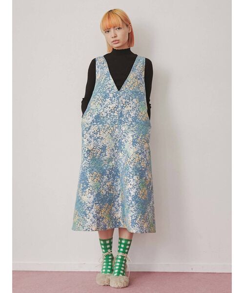 merry jenny（メリージェニー）の「bloomサーキュラージャンパーワンピース（ワンピース・レディース・ライトブルー/ブラック・FREE）」の4枚目の写真