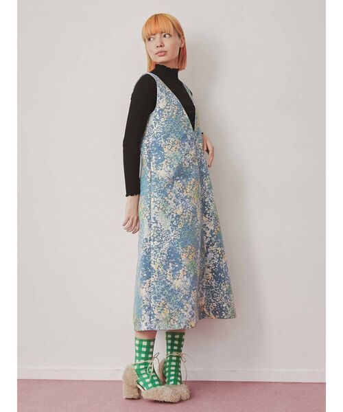 merry jenny（メリージェニー）の「bloomサーキュラージャンパーワンピース（ワンピース・レディース・ライトブルー/ブラック・FREE）」の5枚目の写真