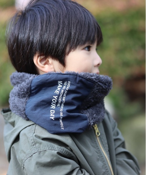 MAKE YOUR DAY（メイクユアデイ）の「ネックウォーマー（ネックウォーマー/スヌード・キッズ・ピンク/カーキ/ネイビー/ブラック・FREE）」の4枚目の写真