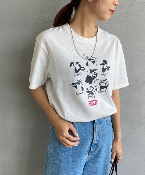 CHUMS（チャムス）の「【WEB限定】[CHUMS/チャムス] ブービー&フレンズ プリントTシャツ（Tシャツ/カットソー・レディース・ベージュ/ホワイト/グレー・M/XL/L）」の10枚目の写真