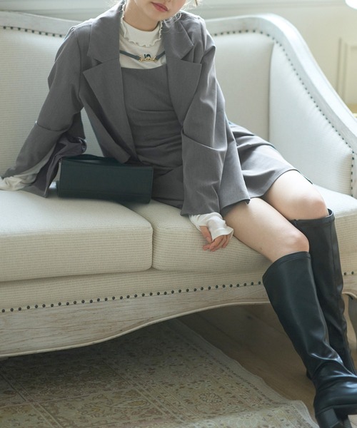 OLIVE des OLIVE（オリーブデオリーブ）の「袖スリットテーラードジャケット（テーラードジャケット・レディース・ブラウン/グレー/ダークブラウン/スミクロ・FREE）」の9枚目の写真