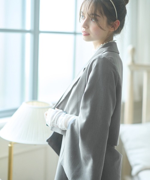 OLIVE des OLIVE（オリーブデオリーブ）の「袖スリットテーラードジャケット（テーラードジャケット・レディース・ブラウン/グレー/ダークブラウン/スミクロ・FREE）」の8枚目の写真