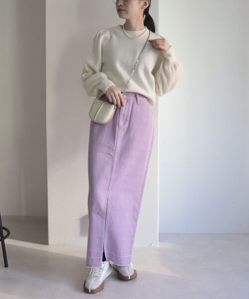 fredy emue（フレディエミュ）の「HAMILTON WOOL 袖タックプルオーバー（ニット/セーター・レディース・ライトグレー/オフホワイト/サックスブルー/オレンジ・38）」の16枚目の写真