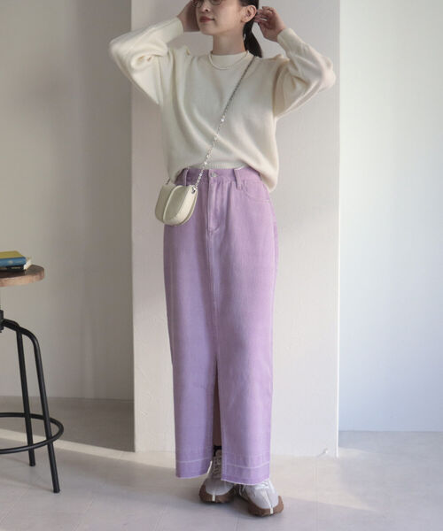 fredy emue（フレディエミュ）の「HAMILTON WOOL 袖タックプルオーバー（ニット/セーター・レディース・ライトグレー/オフホワイト/サックスブルー/オレンジ・38）」の17枚目の写真