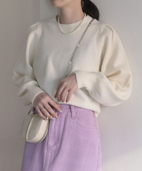 fredy emue（フレディエミュ）の「HAMILTON WOOL 袖タックプルオーバー（ニット/セーター・レディース・ライトグレー/オフホワイト/サックスブルー/オレンジ・38）」の20枚目の写真