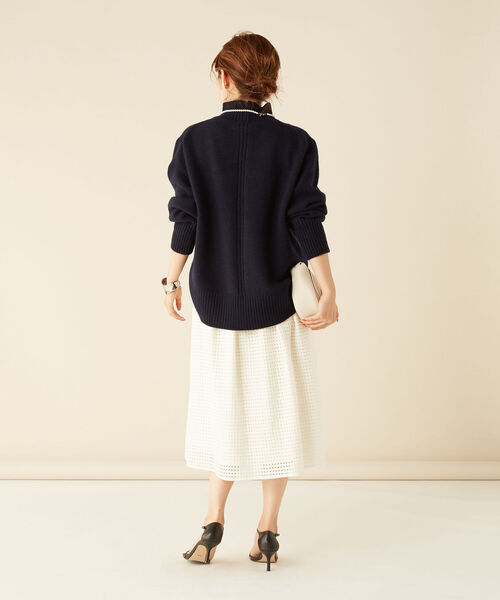 NOLLEY’S(ノーリーズ)の「MUSIC カシミヤブレンドハイネックプルオーバーニット(ニット/セーター・レディース・ライトブルー/ネイビー/レッド/オフホワイト/ピンク/イエロー/ベビーピンク/ロイヤルブルー・38)」の12枚目の写真