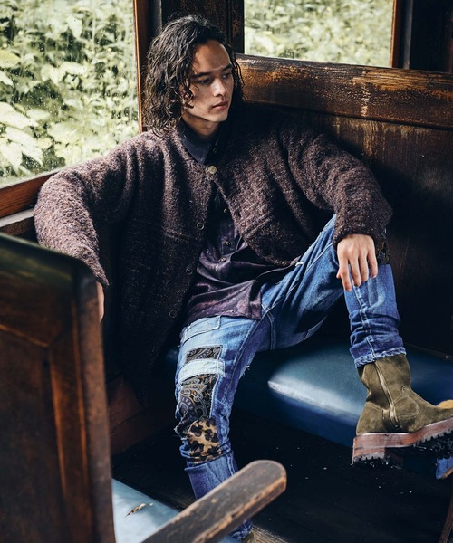 glamb（グラム）の「No Collar Knit JKT / ノーカラーニットジャケット 