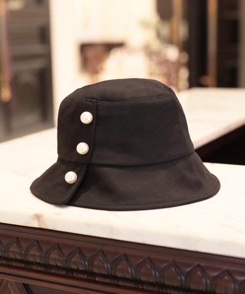 Julia Boutique（ジュリアブティック）の「パールポイントバケットハット/22572（ハット・レディース・ブラック・ONE）」の5枚目の写真