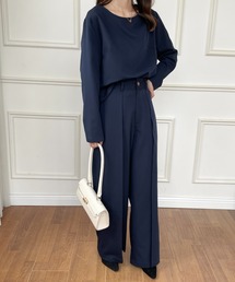 センタープレスワイドパンツセットアップ