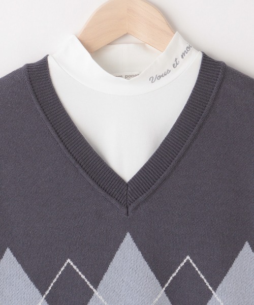 sale【新品】ポンポネットジュニア　アーガイルベスト&ハイネックTセット160 pom ponette junior ポンポネットジュニア(pom junior