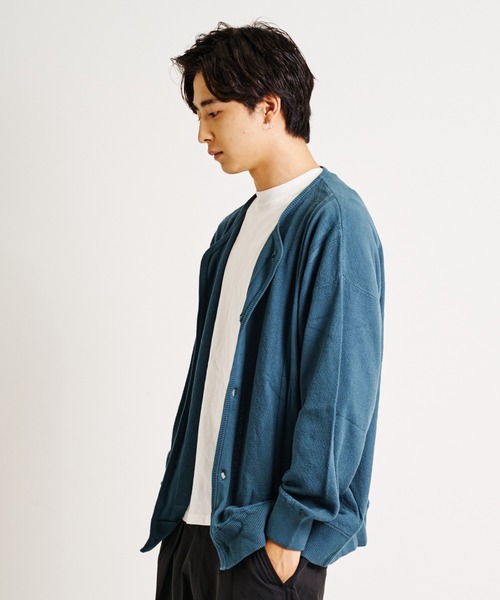 JACKROSE（ジャックローズ）の「JE-ルーズクルー・カーディガン（カーディガン/ボレロ・メンズ・ブラック/ライトベージュ/ダークグリーン/グレイッシュブルー・M/L）」の4枚目の写真