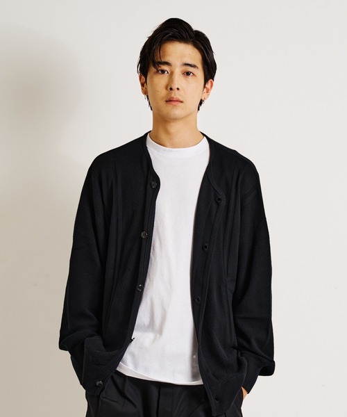 JACKROSE（ジャックローズ）の「JE-ルーズクルー・カーディガン（カーディガン/ボレロ・メンズ・ブラック/ライトベージュ/ダークグリーン/グレイッシュブルー・M/L）」の5枚目の写真