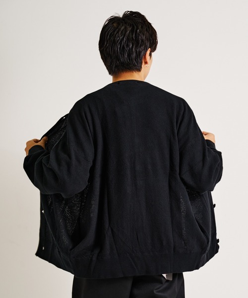 JACKROSE（ジャックローズ）の「JE-ルーズクルー・カーディガン（カーディガン/ボレロ・メンズ・ブラック/ライトベージュ/ダークグリーン/グレイッシュブルー・M/L）」の6枚目の写真