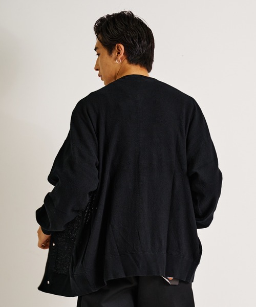 JACKROSE（ジャックローズ）の「JE-ルーズクルー・カーディガン（カーディガン/ボレロ・メンズ・ブラック/ライトベージュ/ダークグリーン/グレイッシュブルー・M/L）」の7枚目の写真