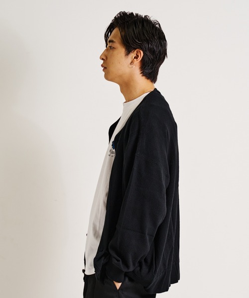 JACKROSE（ジャックローズ）の「JE-ルーズクルー・カーディガン（カーディガン/ボレロ・メンズ・ブラック/ライトベージュ/ダークグリーン/グレイッシュブルー・M/L）」の8枚目の写真