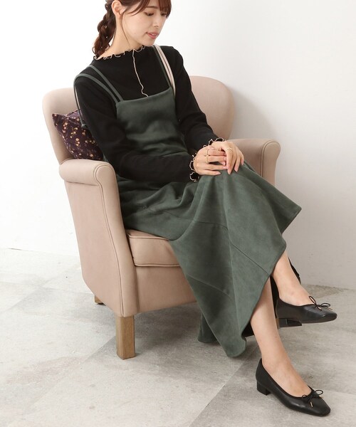 DRESKIP（ドレスキップ）の「◆【柔らかストレッチ】マ－メイド マキシ キャミワンピース（ワンピース・レディース・ダークグリーン/グレー系その他/サンドベージュ・02/03）」の3枚目の写真