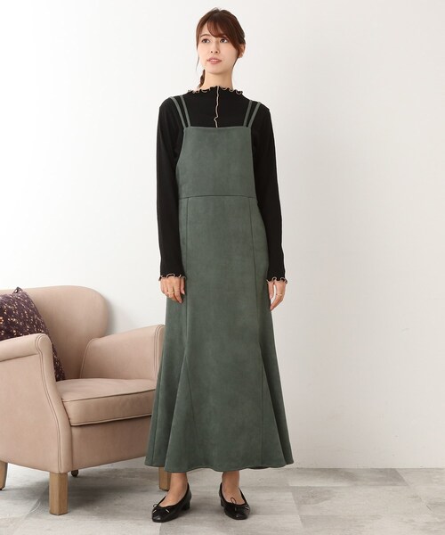 DRESKIP（ドレスキップ）の「◆【柔らかストレッチ】マ－メイド マキシ キャミワンピース（ワンピース・レディース・ダークグリーン/グレー系その他/サンドベージュ・02/03）」の17枚目の写真