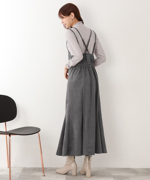 DRESKIP（ドレスキップ）の「◆【柔らかストレッチ】マ－メイド マキシ キャミワンピース（ワンピース・レディース・ダークグリーン/グレー系その他/サンドベージュ・02/03）」の7枚目の写真