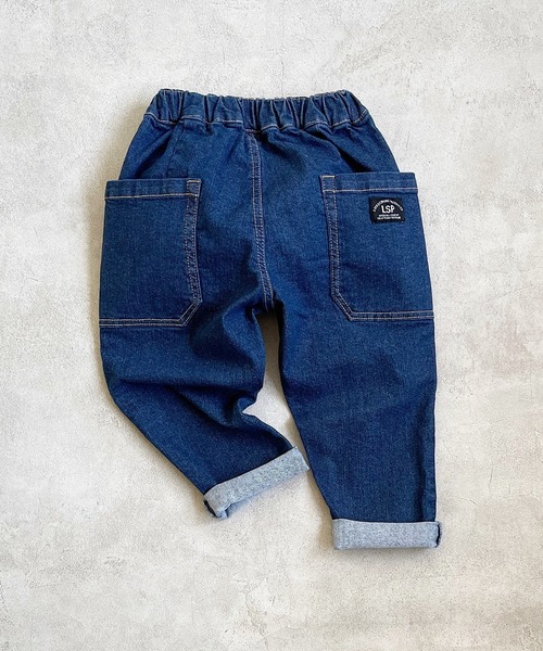 Life Support Products（ライフサポートプロダクツ）の「デニムタックロングパンツ（80～150cm）（デニムパンツ・キッズ・ネイビー/ブルー・80/90/95/100/110/120/130/140/150）」の2枚目の写真