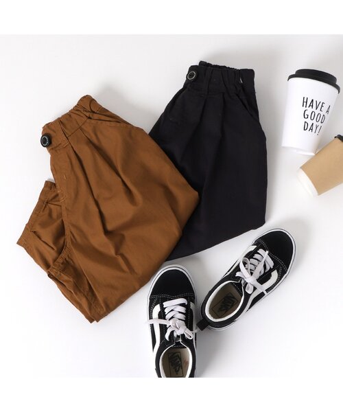 BREEZE(ブリーズ)の「CAFE タックワイドパンツ(その他パンツ・キッズ・キャメル/チャコール・140/100/110/80/90/130/120)」の6枚目の写真