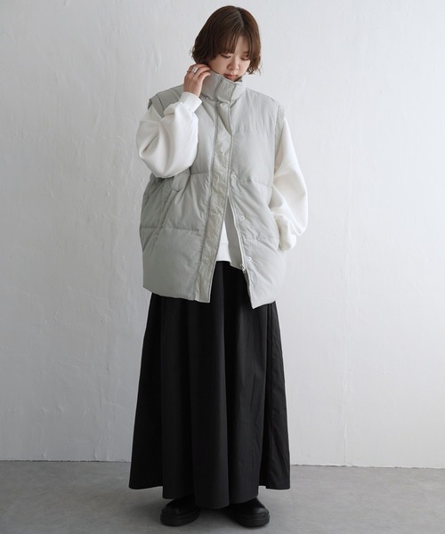 notch.（ノッチ）の「パデッドベスト（ダウンベスト・レディース・オフホワイト/ブラック/グレー・M）」の19枚目の写真