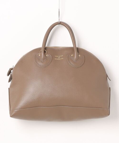 YOUNG&OLSEN】EMBOSSED LEATHER ZIP BOAT BAG M