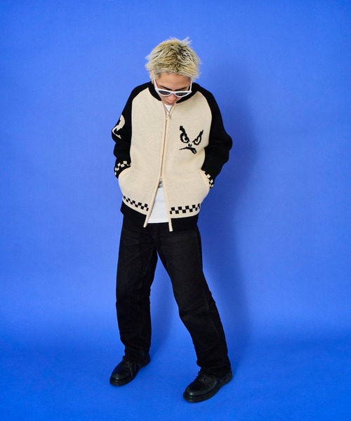 BAD BOY(バッドボーイ)の「BAD BOY ロゴ ジャガード編み ハイネック ジップアップニット(ニット/セーター・メンズ・レッド/グリーン/ブラック・L/M)」の8枚目の写真