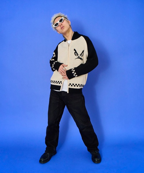 BAD BOY(バッドボーイ)の「BAD BOY ロゴ ジャガード編み ハイネック ジップアップニット(ニット/セーター・メンズ・レッド/グリーン/ブラック・L/M)」の10枚目の写真