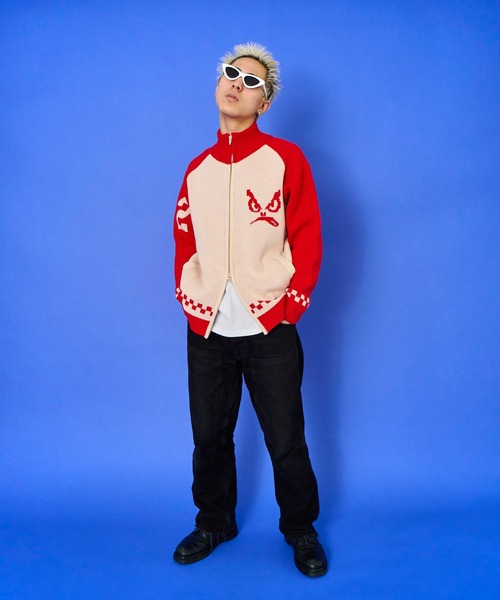 BAD BOY(バッドボーイ)の「BAD BOY ロゴ ジャガード編み ハイネック ジップアップニット(ニット/セーター・メンズ・レッド/グリーン/ブラック・L/M)」の20枚目の写真