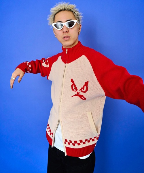 BAD BOY(バッドボーイ)の「BAD BOY ロゴ ジャガード編み ハイネック ジップアップニット(ニット/セーター・メンズ・レッド/グリーン/ブラック・L/M)」の15枚目の写真