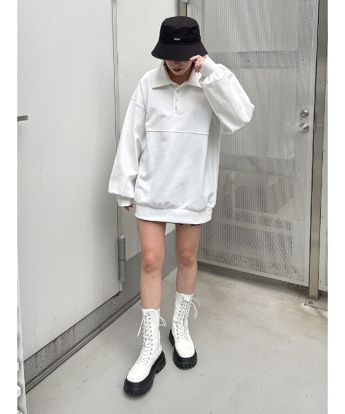 ENVYM(アンビー)の「ボリュームソールレースUP BOOTS(ブーツ・レディース・ホワイト/ブラック・22.5/23.5/24.5)」の3枚目の写真