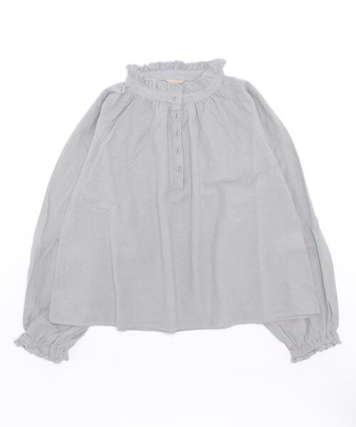 Samansa Mos2（サマンサ モスモス）の「スタンドフリルブラウス（シャツ/ブラウス・レディース・サックスブルー/モカ/チャコール/キナリ・ﾌﾘ-）」の4枚目の写真