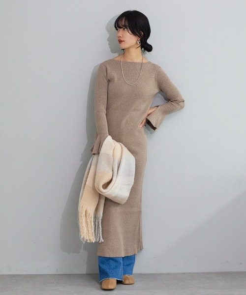 SHENERY（シーナリー）の「リサイクルポリブロックチェックストール（ストール/ショール・レディース・ベージュ/グリーン・FREE）」の12枚目の写真