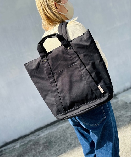 Legato Largo（レガートラルゴ）の「Legato Largo / レガートラルゴ / 撥水コットン調ポリ　トート型リュック / LT-F2053Z（バックパック/リュック・レディース・グレイッシュベージュ/グリーン系その他/ブラウン/ライトグレー/ブラック・ONESIZE）」の17枚目の写真